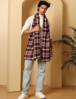 Men checked acrylic mufflers 3