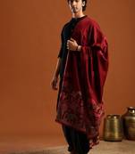 Ethnic motifs woven design zari shawl