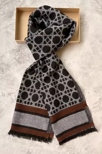 Men patterned acrylic mufflers