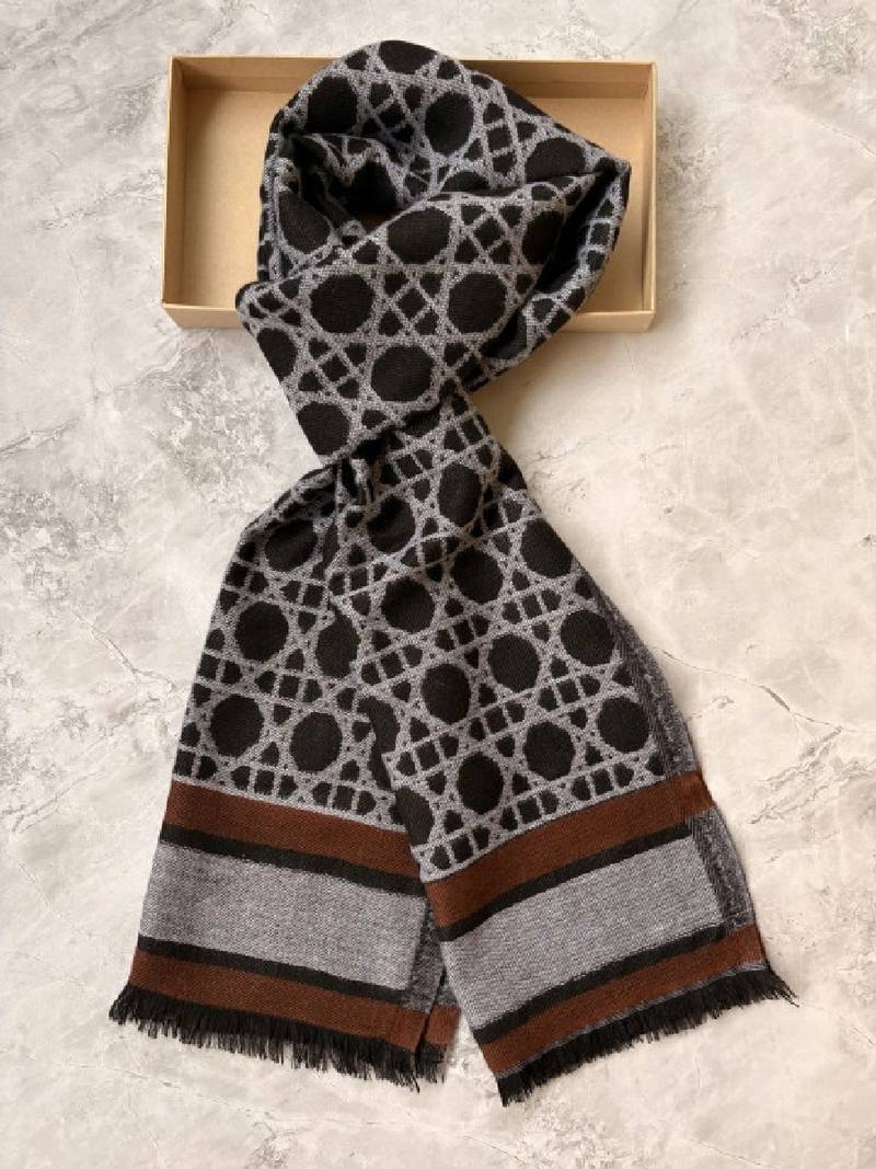 Men patterned acrylic mufflers