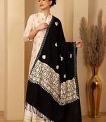 Floral embroidered woolen shawl