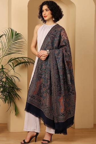 Ethnic motifs woven design shawl