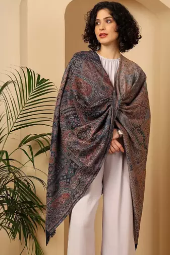 Ethnic motifs woven design shawl