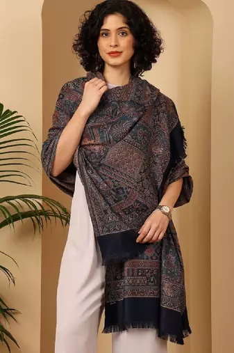 Ethnic motifs woven design shawl