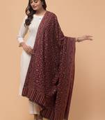 Kashmiri floral woven design woollen kani shawl