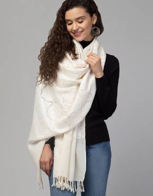 Women embroidered pure wool kashmiri stole 1
