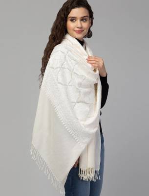 Women embroidered pure wool kashmiri stole 2