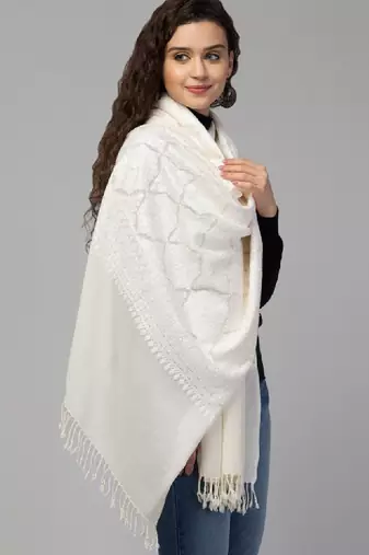 Women embroidered pure wool kashmiri stole