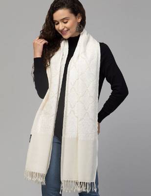 Women embroidered pure wool kashmiri stole 3