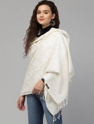 Women embroidered pure wool kashmiri stole 4