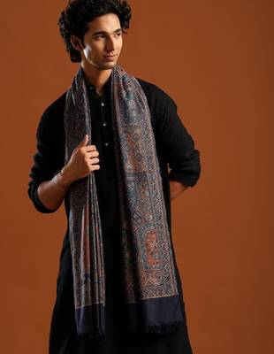 Ethnic motifs woven design acrylic shawl 2