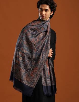 Ethnic motifs woven design acrylic shawl 3