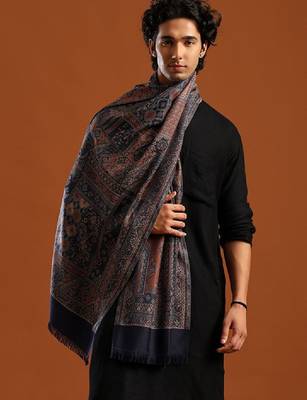 Ethnic motifs woven design acrylic shawl 4
