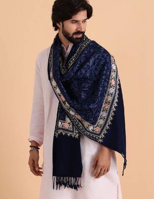 Floral embroidered woolen shawl 1