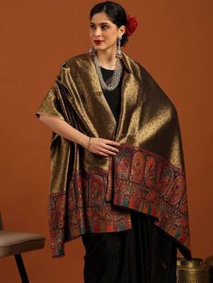Women ethnic motifs woven design acrylic shawl 3
