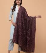 Kashmiri floral woven design woollen kani shawl