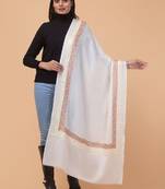 Floral kashmiri embroidered aari work woollen shawl