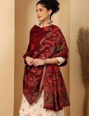 Women ethnic motifs woven design shawl 4