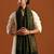 Men woven design cashmere wool stole with fringed border shawl
