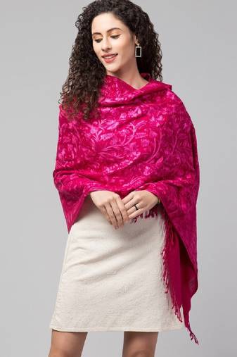 Women embroidery pure wool shawl