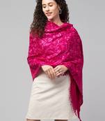Women embroidery pure wool shawl
