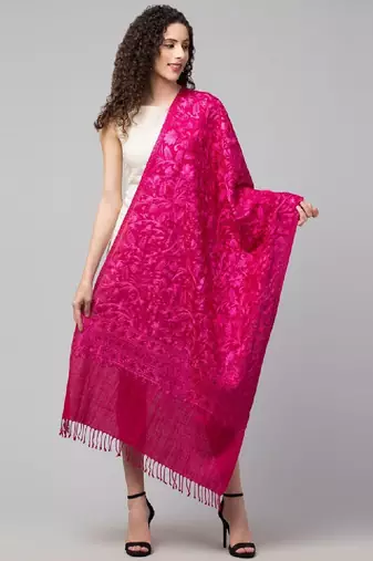 Women embroidery pure wool shawl