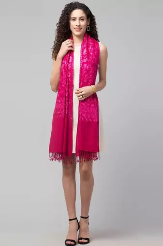 Women embroidery pure wool shawl