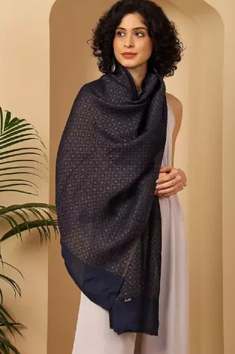 Reversible woven design pashmina stole