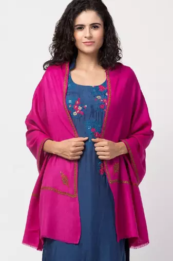 Ethnic motifs embroidered pasmina shawl
