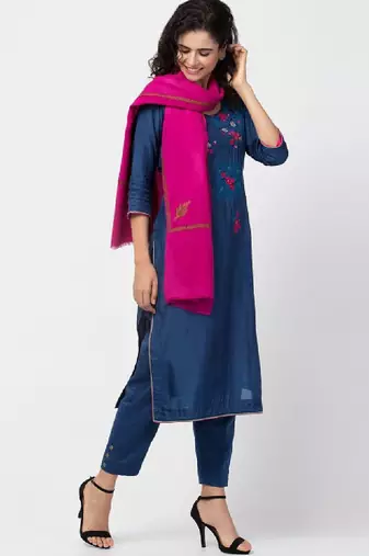 Ethnic motifs embroidered pasmina shawl