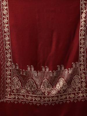 Men woven design kashmiri aari embroidered woolen shawl 3