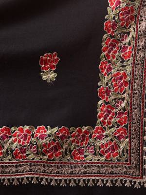 Floral kashmiri embroidered pure woollen shawl 2