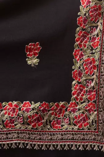 Floral kashmiri embroidered pure woollen shawl