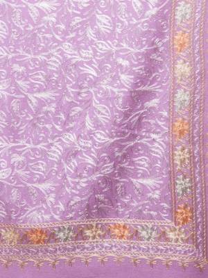 Floral aari embroidered acrylic woollen shawl 2