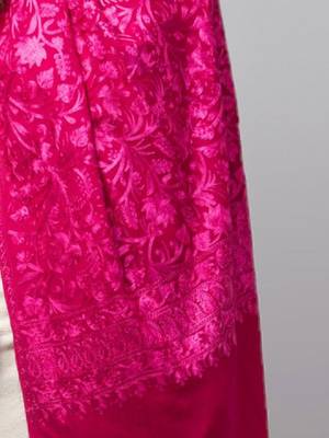 Floral embroidered wool stole 3
