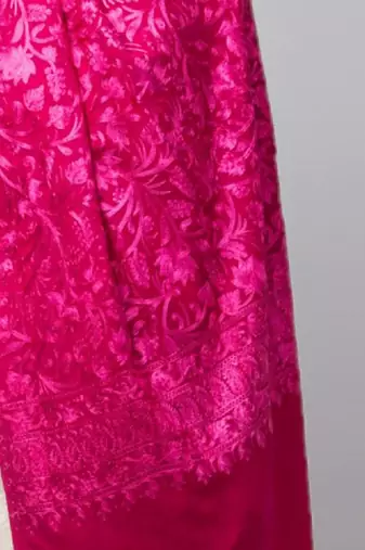 Floral embroidered wool stole
