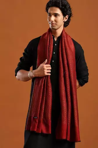 Floral woven design pashmina shawl