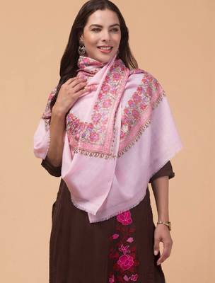 Floral kashmiri embroidered pure woollen shawl 1