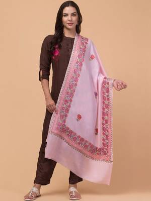 Floral kashmiri embroidered pure woollen shawl 2