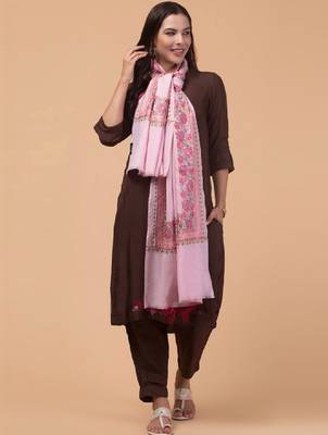 Floral kashmiri embroidered pure woollen shawl 4