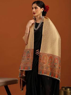 Ethnic motifs woven design aari work shawl 1