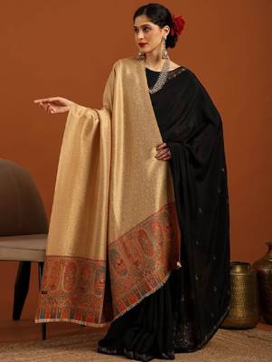Ethnic motifs woven design aari work shawl 3