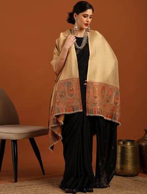 Ethnic motifs woven design aari work shawl 4