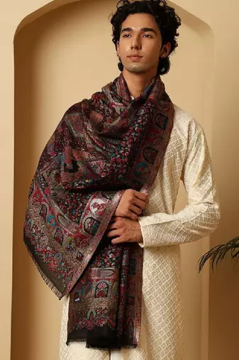 Men woven design stole