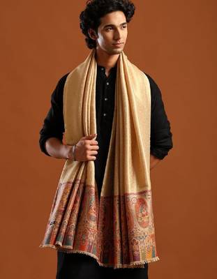 Ethnic motifs woven design zari shawl 3
