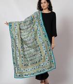 Embroidered dupatta with kantha work