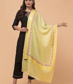 Floral embroidered woollen shawl