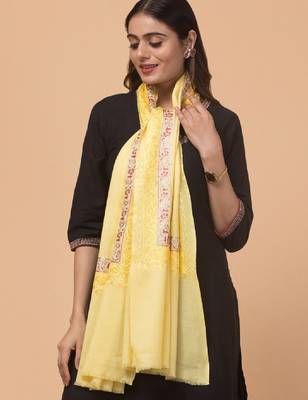 Floral embroidered woollen shawl 3