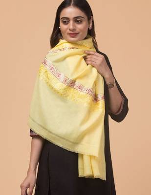 Floral embroidered woollen shawl 4