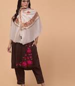 Floral kashmiri embroidered pure woollen shawl